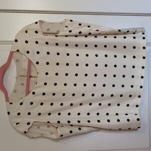 J.Crew collection cap sleeve dot top blouse 100% silk 8 Medium M